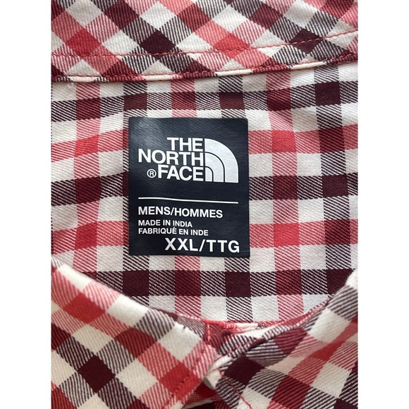 The North Face Mens Red Brown White Plaid Short Sleeve Button Up Shirt XXL - Picture 5 of 10